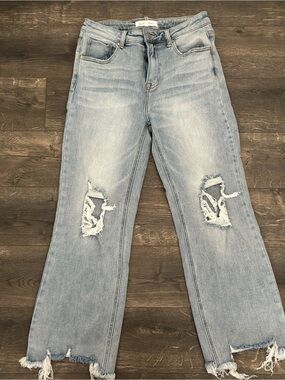 Light Blue Distressed Women's Jeans